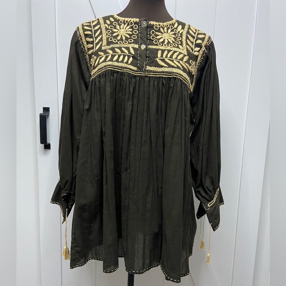 Oaxaca Hand Embroidered Long Sleeve Tunic